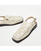 Mules en Cuir Abe écrues