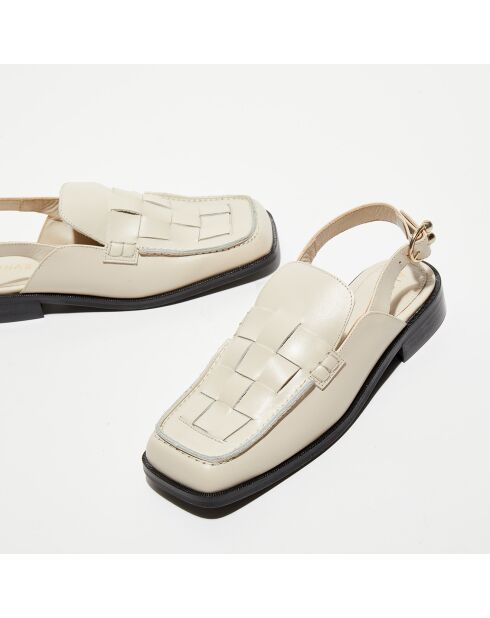 Mules en Cuir Abe écrues