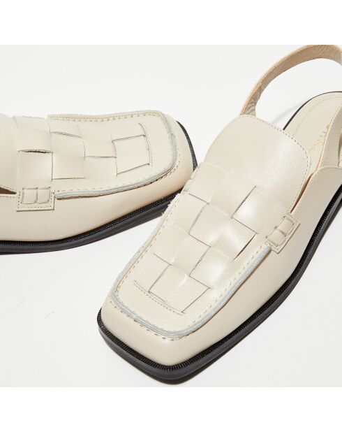 Mules en Cuir Abe écrues