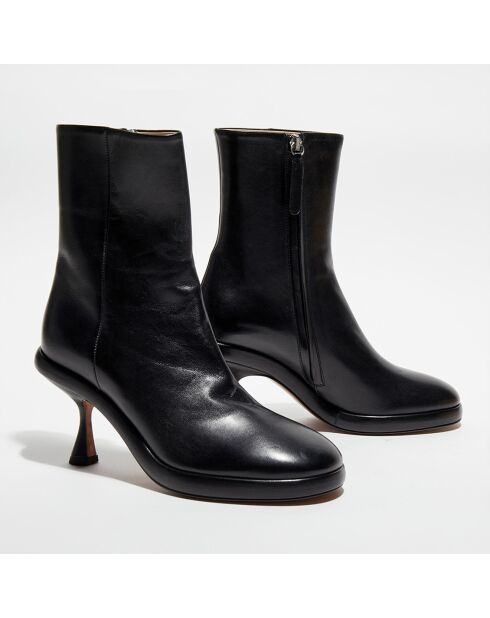 Bottines en Cuir June noires - Talon 8 cm