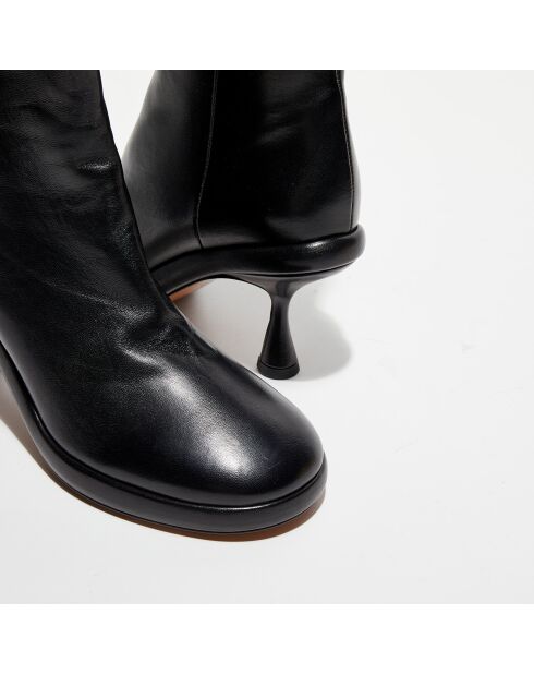 Bottines en Cuir June noires - Talon 8 cm