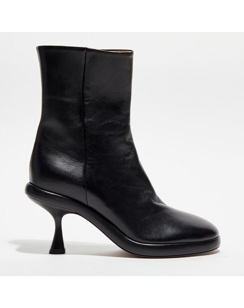 Bottines en Cuir June noires - Talon 8 cm