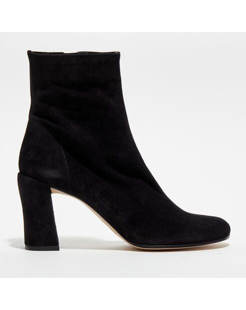 Bottines en Velours de Cuir Vlada noires