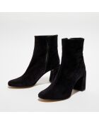 Bottines en Velours de Cuir Vlada noires