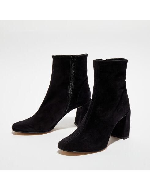 Bottines en Velours de Cuir Vlada noires