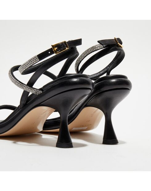 Sandales en Cuir June noires - Talon 9 cm