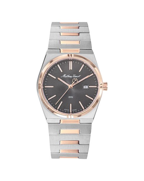 Montre Femme Quartz en Acier Zeus argenté/rose doré