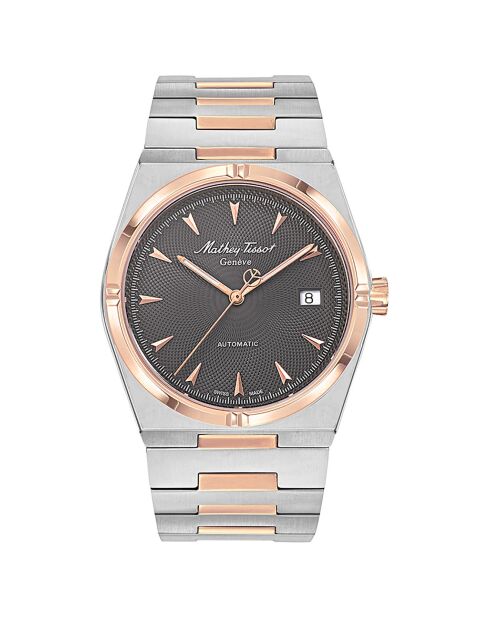 Montre Homme Automatique en Acier Zeus Auto argenté/rose doré