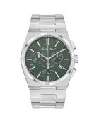 Montre Homme Quartz en Acier Zeus Chrono argentée