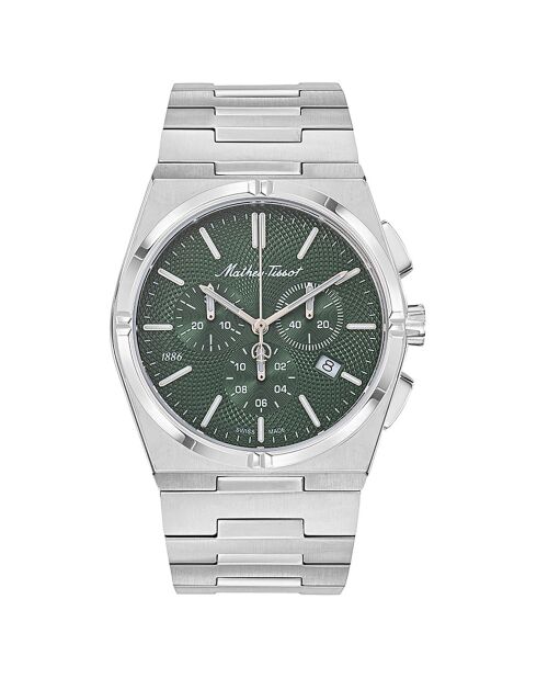 Montre Homme Quartz en Acier Zeus Chrono argentée