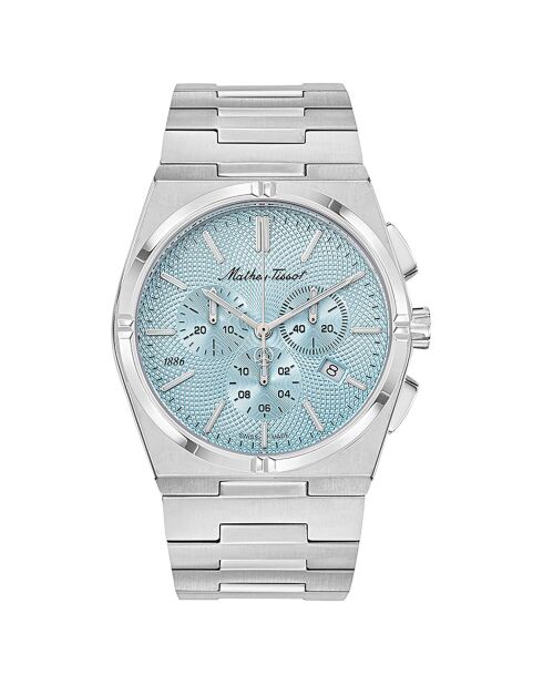 Montre Homme Quartz en Acier Zeus Chrono argentée