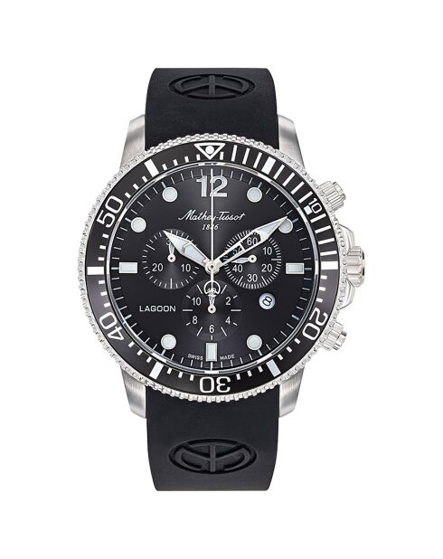 Montre Homme Quartz en Silicone Lagoon noire