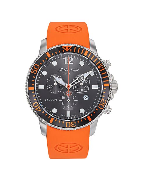 Montre Homme Quartz en Silicone Lagoon orange