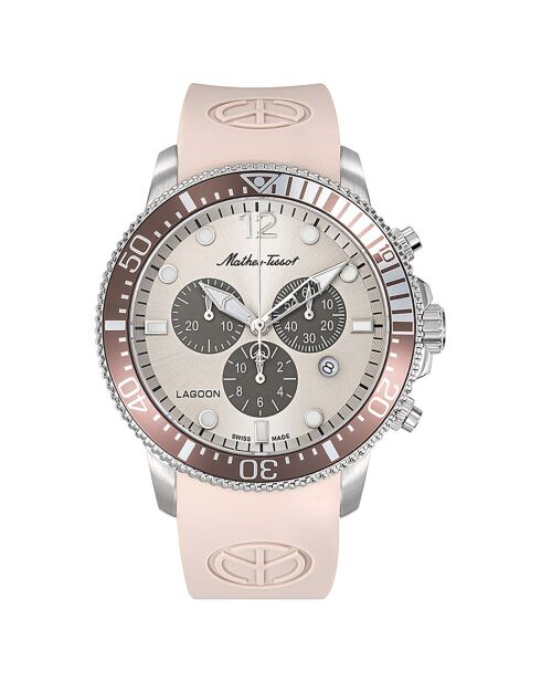 Pink Lagoon gemengd horloge met siliconenkwarts
