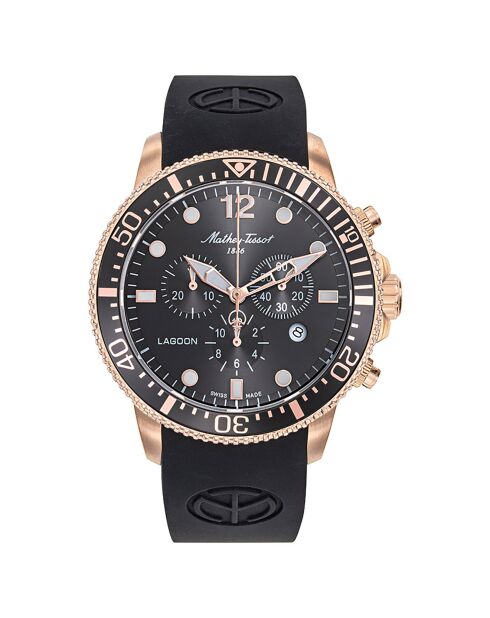 Montre Homme Quartz en Silicone Lagoon noire
