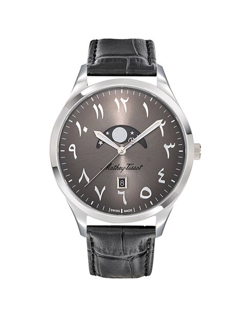 Montre Homme Quartz en Cuir Urban Moon noire