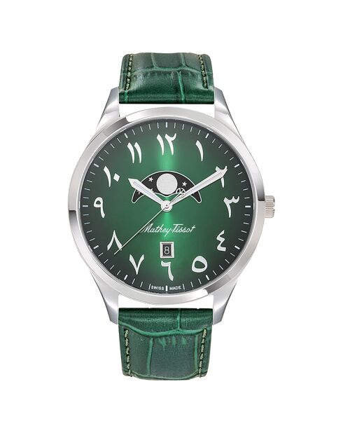 Montre Homme Quartz en Cuir Urban Moon verte