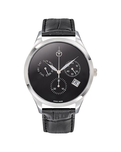 Montre Homme Chronographe en Cuir Urban Chrono noire