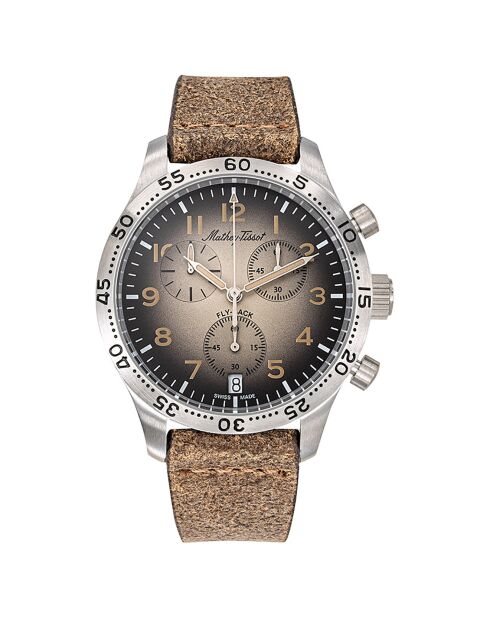 Montre Homme Quartz en Cuir Type 21 Flyback marron