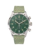 Montre Homme Quartz en Cuir Type 21 Flyback verte