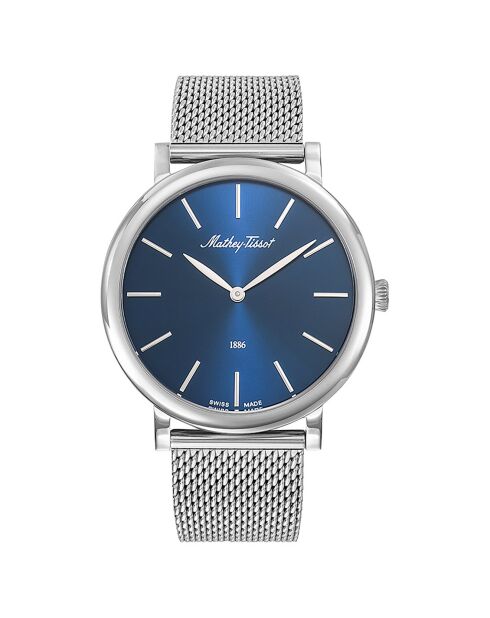 Reloj Monsoon Silver Steel Quartz para hombre