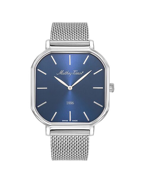 Montre Homme Quartz en Acier Monsoon Square argentée