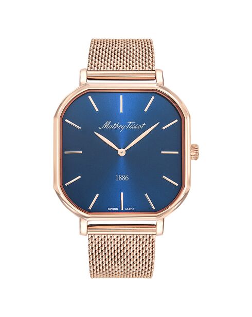 Montre Homme Quartz en Acier Monsoon Square rose doré
