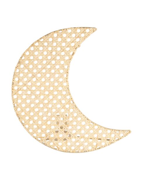 Applique murale en Rotin Lune naturel- 15x27x11cm