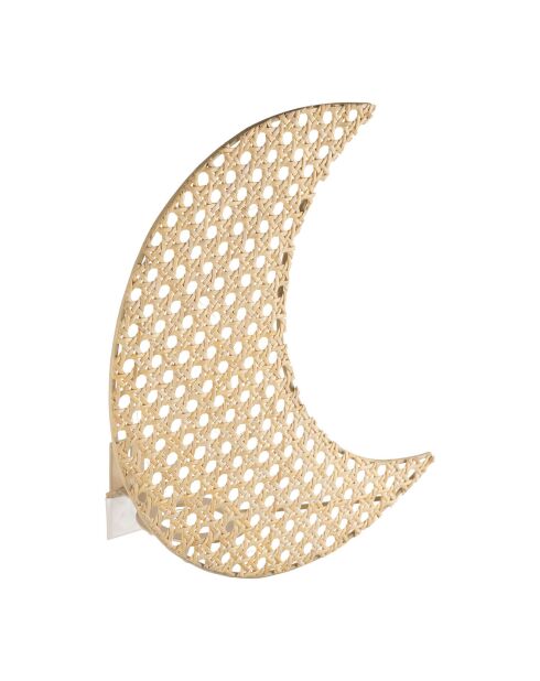 Applique murale en Rotin Lune naturel- 15x27x11cm