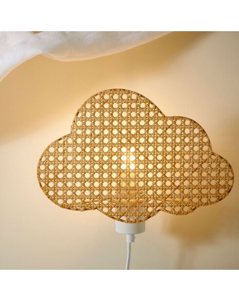 Applique murale en Rotin Nuage naturel- 28x19x11.5cm