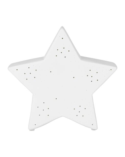 Lampe Led en Porcelaine Etoile blanche   16x5.5xH.15.5cm