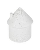 Lampe Led en Porcelaine Maison blanche   D.13.5xH.17cm