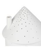 Lampe Led en Porcelaine Maison blanche   D.13.5xH.17cm