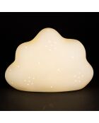 Lampe Led en Porcelaine Nuage blanche  - 25.5x15.5xH.17.5cm