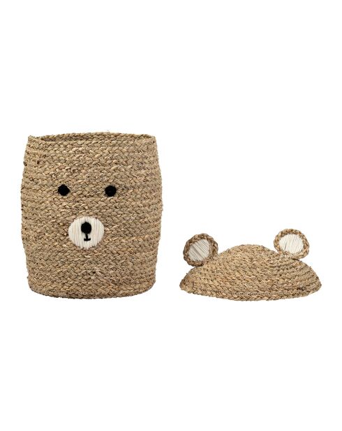 2 cestini in alghe naturali con orso