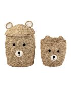 2 Corbeilles en Jonc de mer Ourson naturel