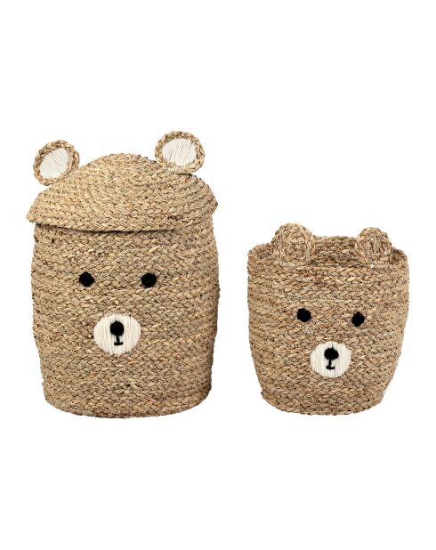 2 Corbeilles en Jonc de mer Ourson naturel