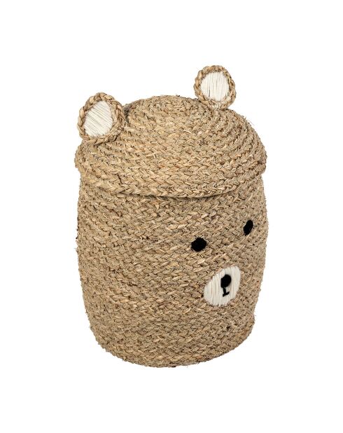 2 cestini in alghe naturali con orso
