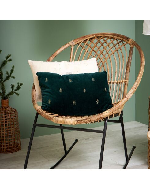 Housse de coussin vert foncé- 50x30cm