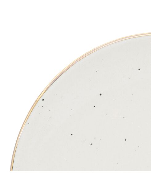 Assiette Tresors Bonheur Etoile blanc moucheté  -  D.12cm