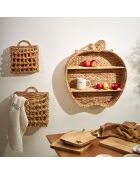 Natuurlijke Apple wandplank met 2 niveaus - 54x59,5x15cm