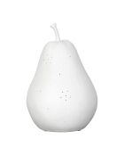 Lampe Led en Porcelaine Poire blanche   D.17xH.24cm