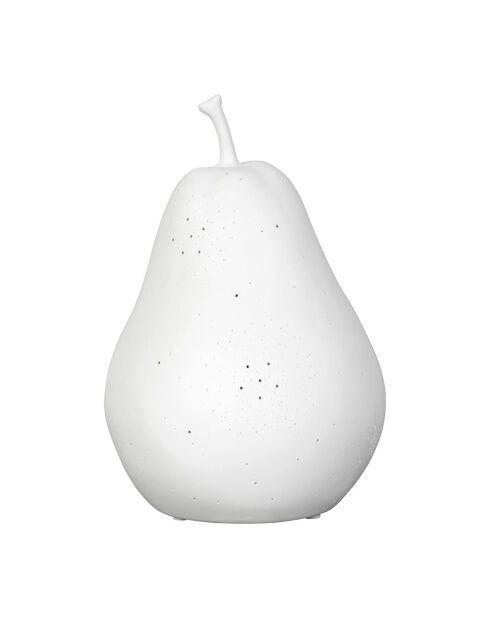 Lampe Led en Porcelaine Poire blanche   D.17xH.24cm