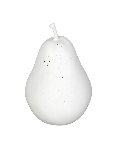 Lampe Led en Porcelaine Poire blanche   D.17xH.24cm