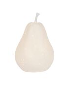 Lampe Led en Porcelaine Poire blanche   D.17xH.24cm