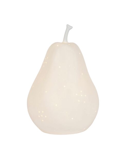 Ledlamp van wit peerporselein D.17xH.24cm