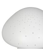 Lampe Led en Porcelaine Champignon blanche   D.20xH.22cm