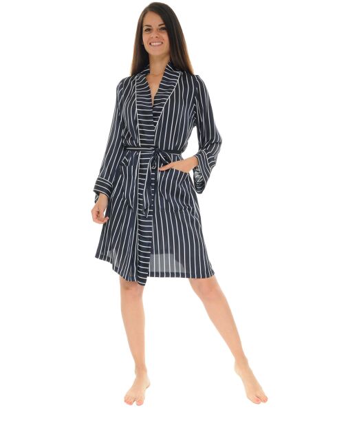 Kimono long Roxette bleu marine