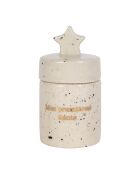 Boite à dents blanc moucheté- D.4xH.7cm