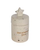 Boite à dents blanc moucheté- D.4xH.7cm